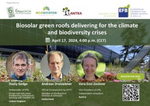 EFB webinar "Biosolar green roofs delivering for the climate and biodiversity crises"